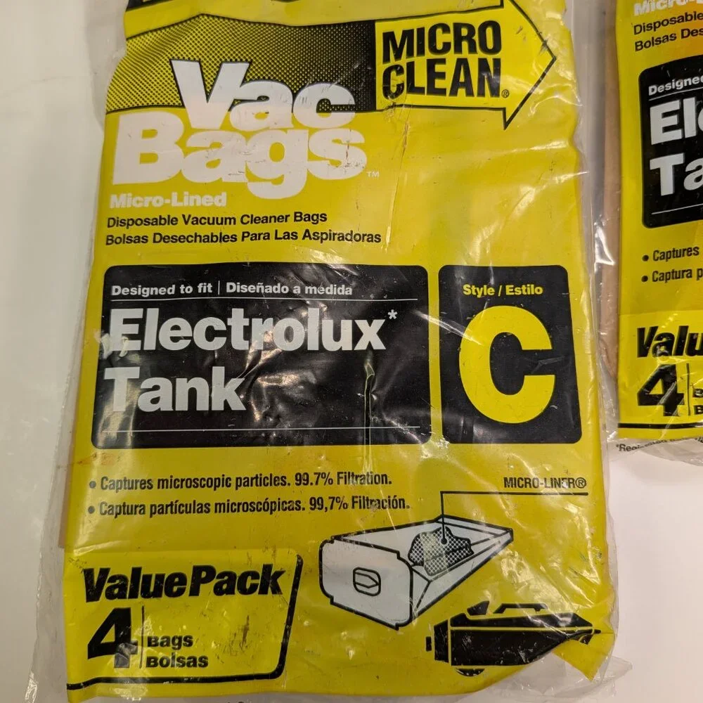 NEW Vintage Electrolux Style C Vacuum Bags - 8 Total (2 Packs of 4) Micro Clean
